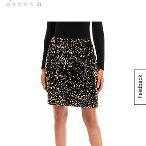 New with tag Tahari Elegant Black/Gold Sequin Skirt
